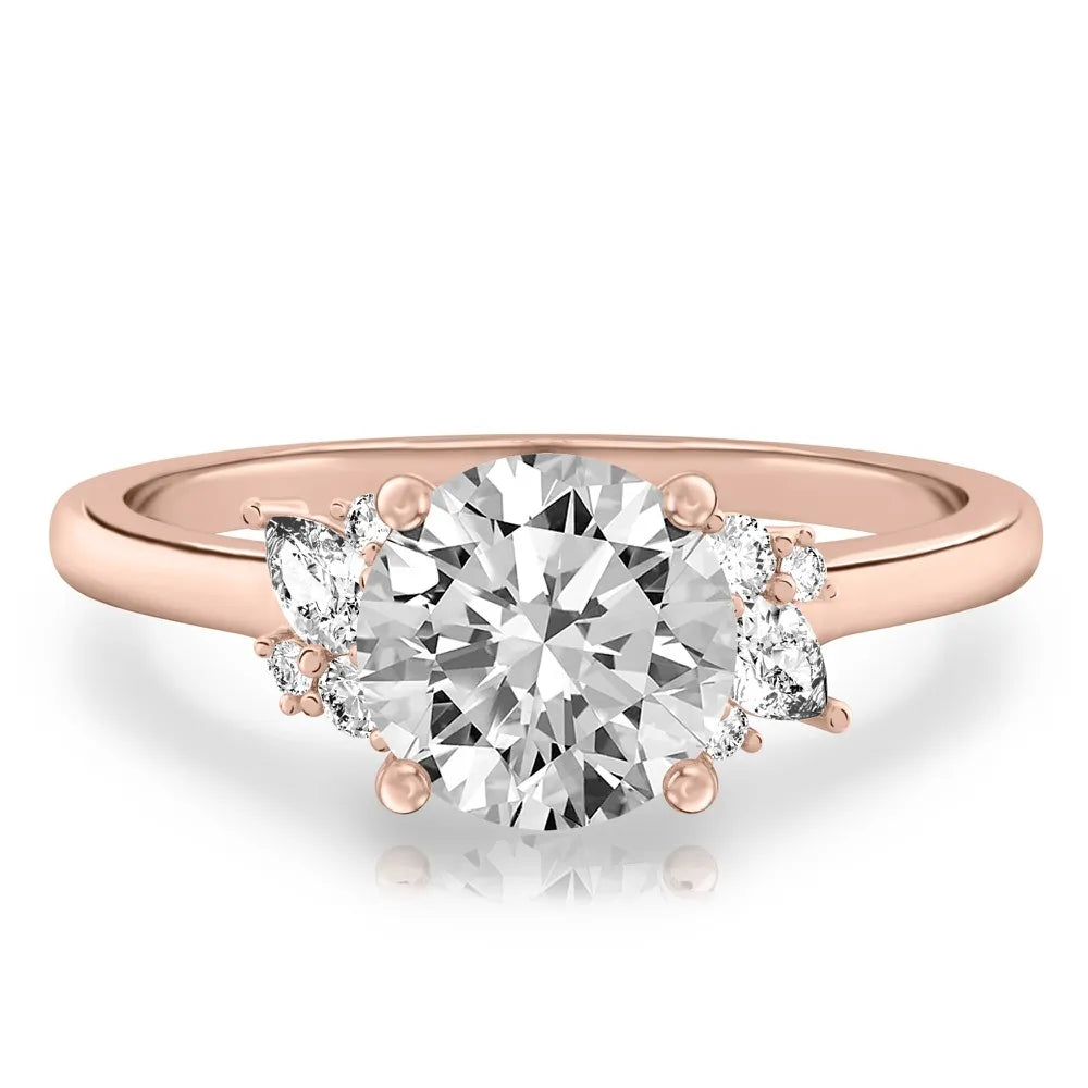 Beautiful Chaos Pear & Round Cluster Engagement Ring