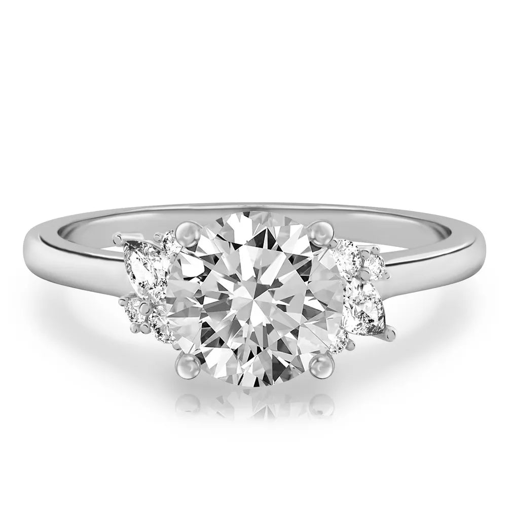 Beautiful Chaos Pear & Round Cluster Engagement Ring