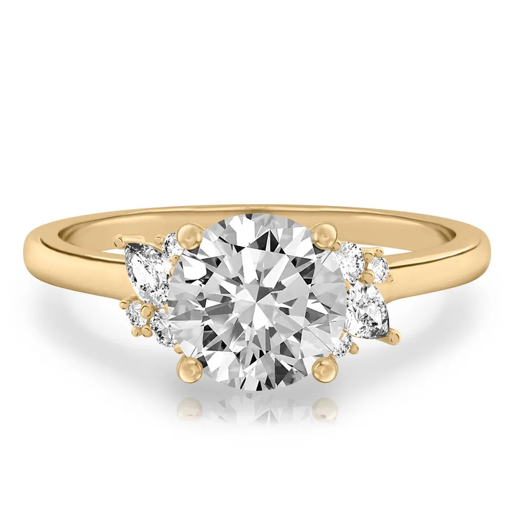 Beautiful Chaos Pear & Round Cluster Engagement Ring