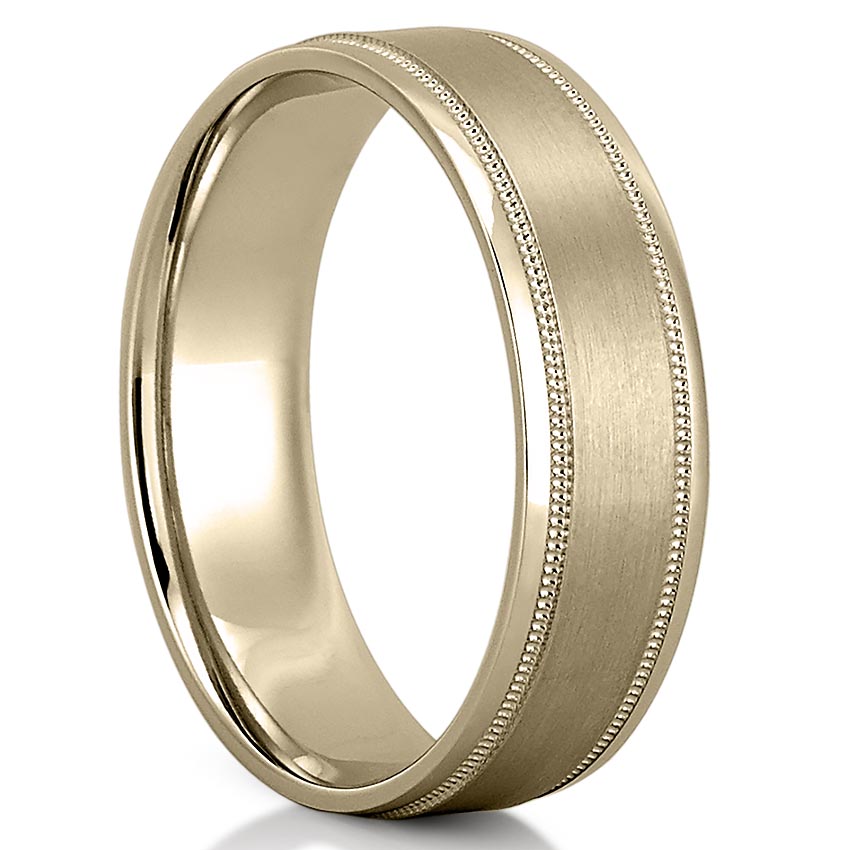 Kai Men's Milgrain and Satin Finish Band
