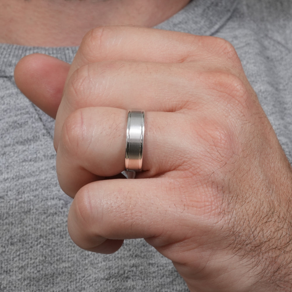 Einstein Satin Finish Band with Polished Edges