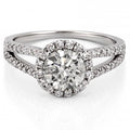 Abila Split Shank Halo Engagement Ring