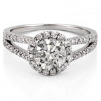 Abila Split Shank Halo Engagement Ring