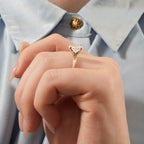 Charu Split Shank Knife Edge Pave Diamond Ring