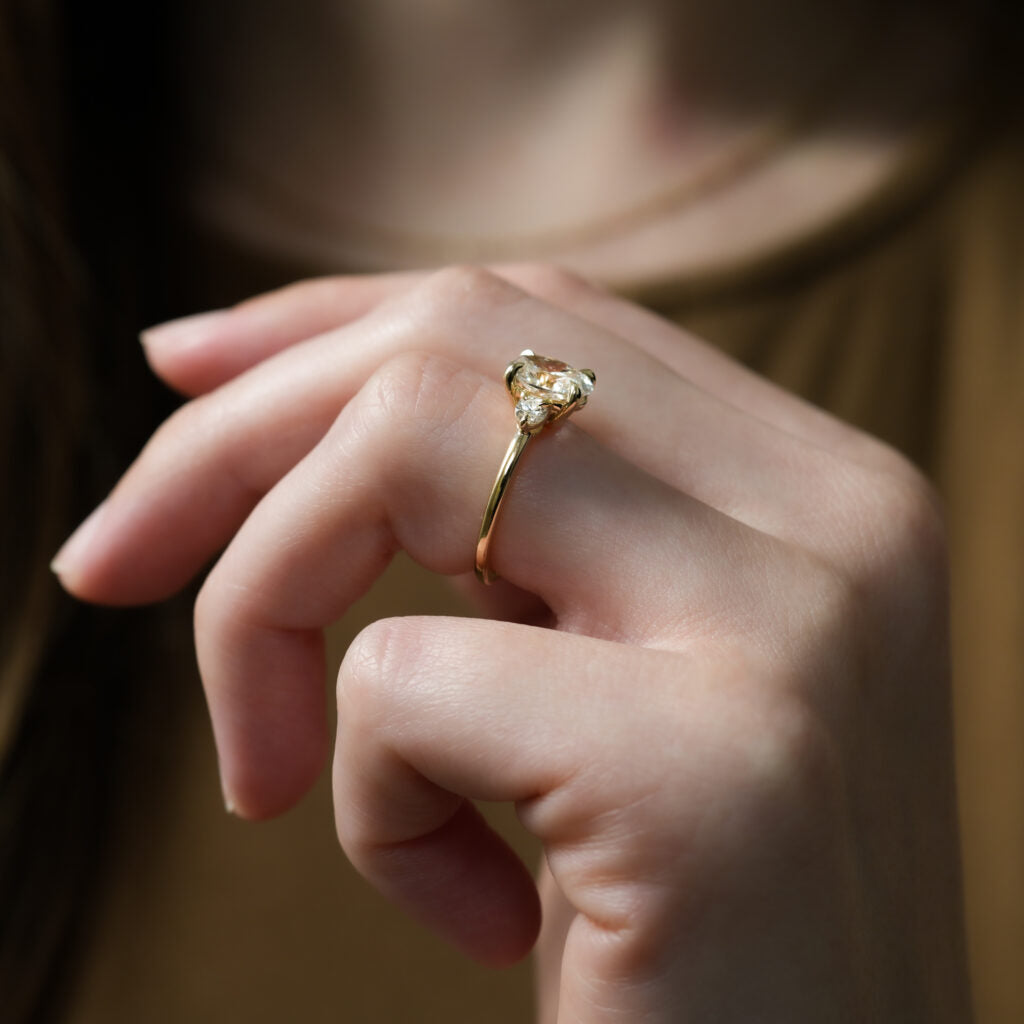 Everly Delicate Three Stone Engagement Ring