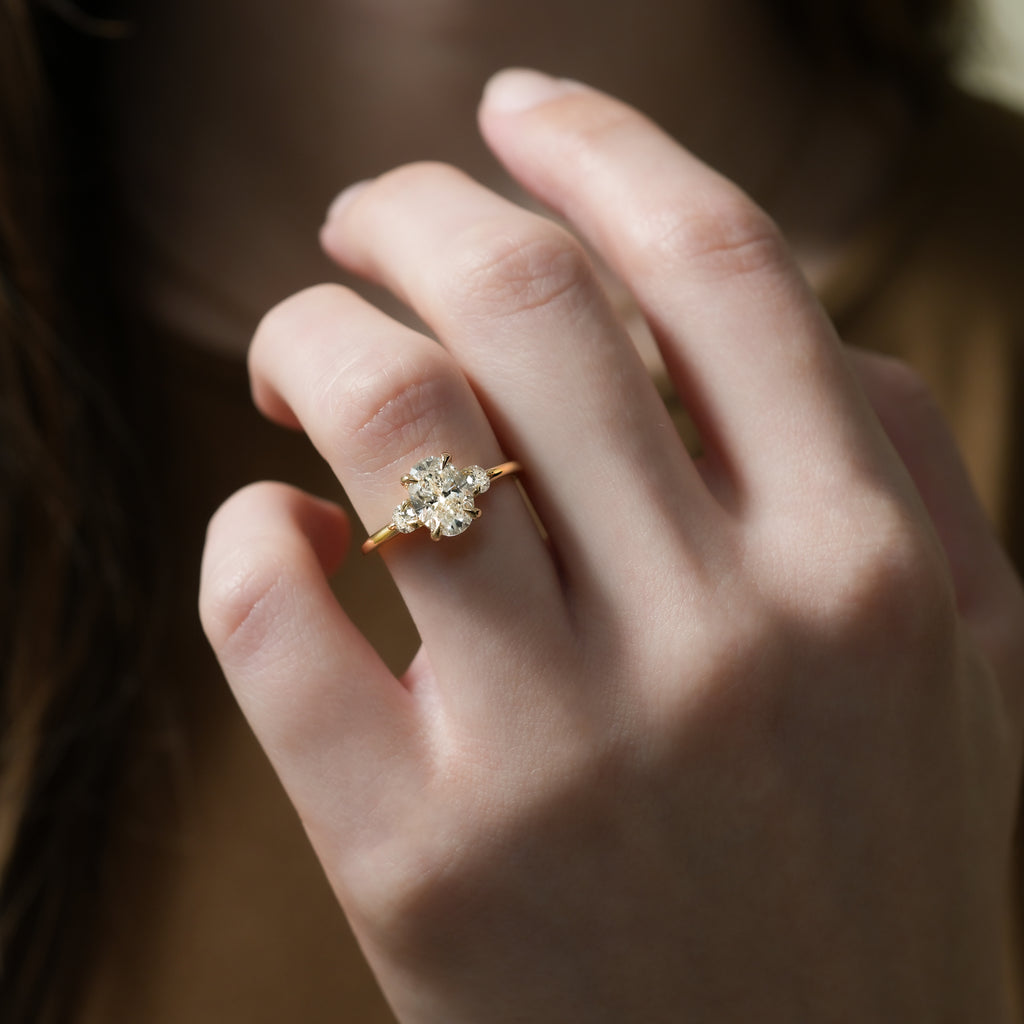 Everly Delicate Three Stone Engagement Ring