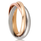 Trinity Rolling Ring in Three Colors of Gold