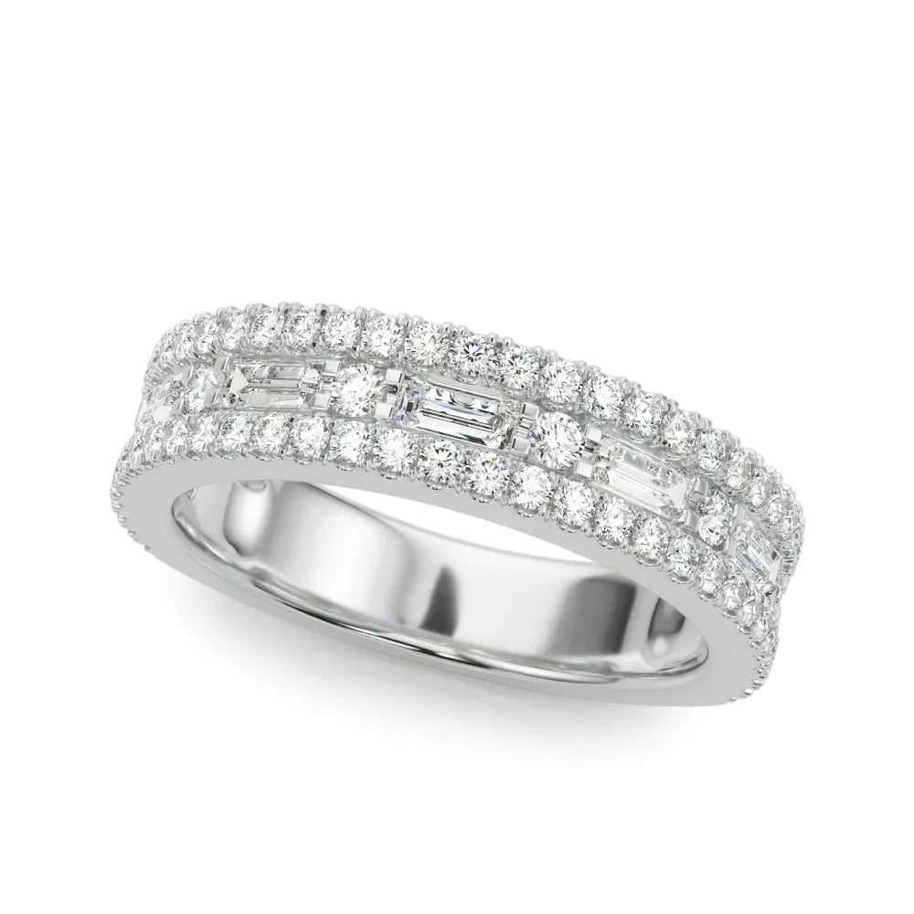 Monroe Band Triple Row Diamond Ring