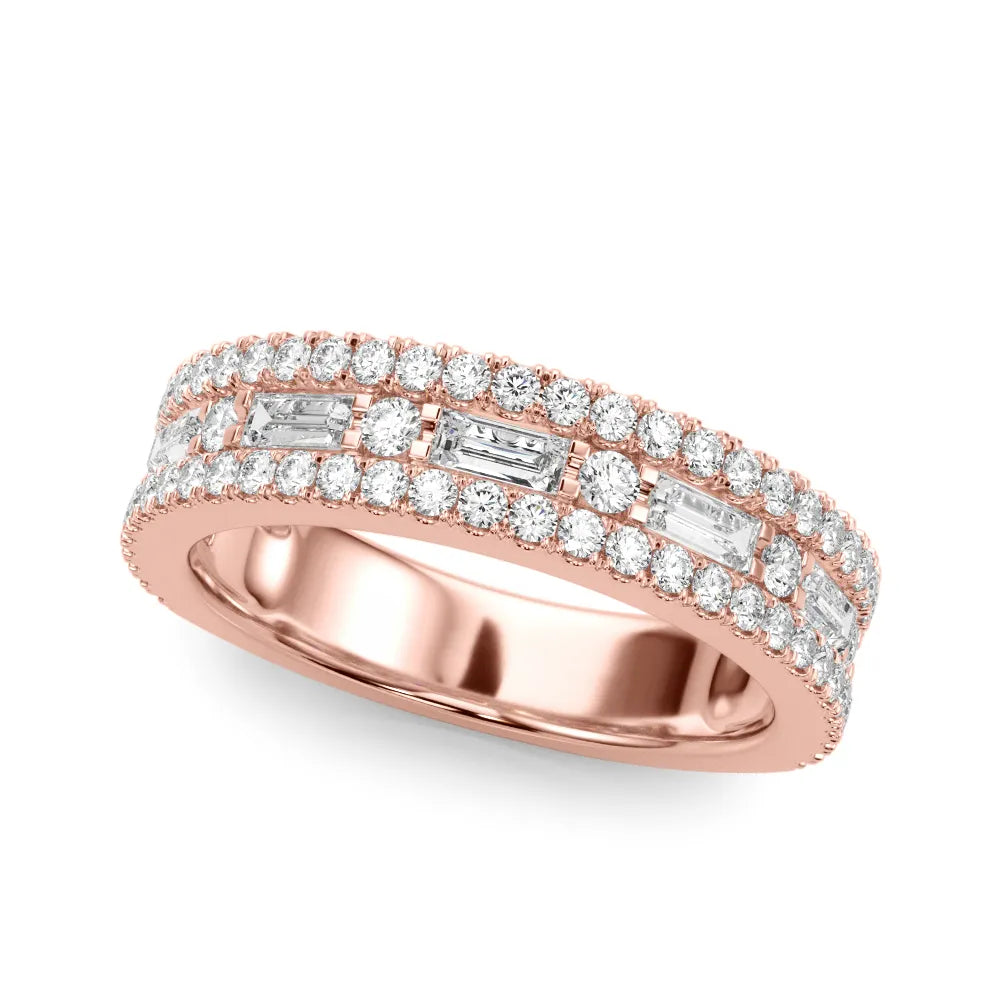 Monroe Band Triple Row Diamond Ring