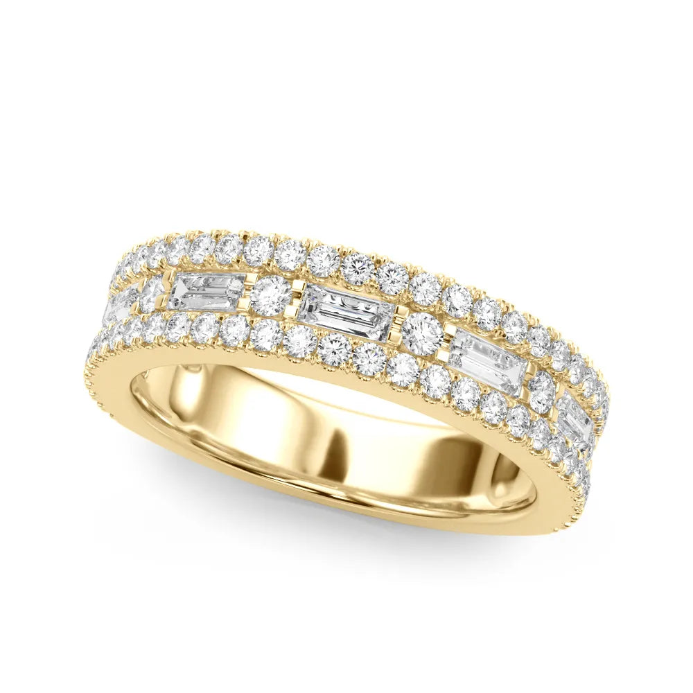 Monroe Band Triple Row Diamond Ring