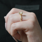 Twist Ring Engagement Ring with Pavé Twist Band