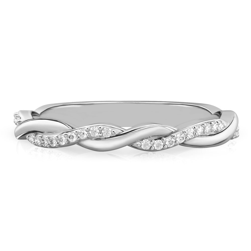 Twist Band Pavé Twist Diamond Wedding Band