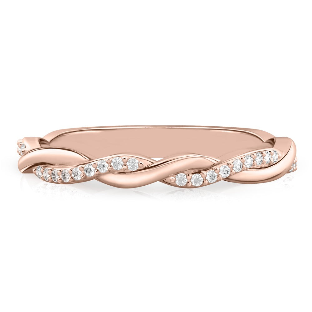 Twist Band Pavé Twist Diamond Wedding Band