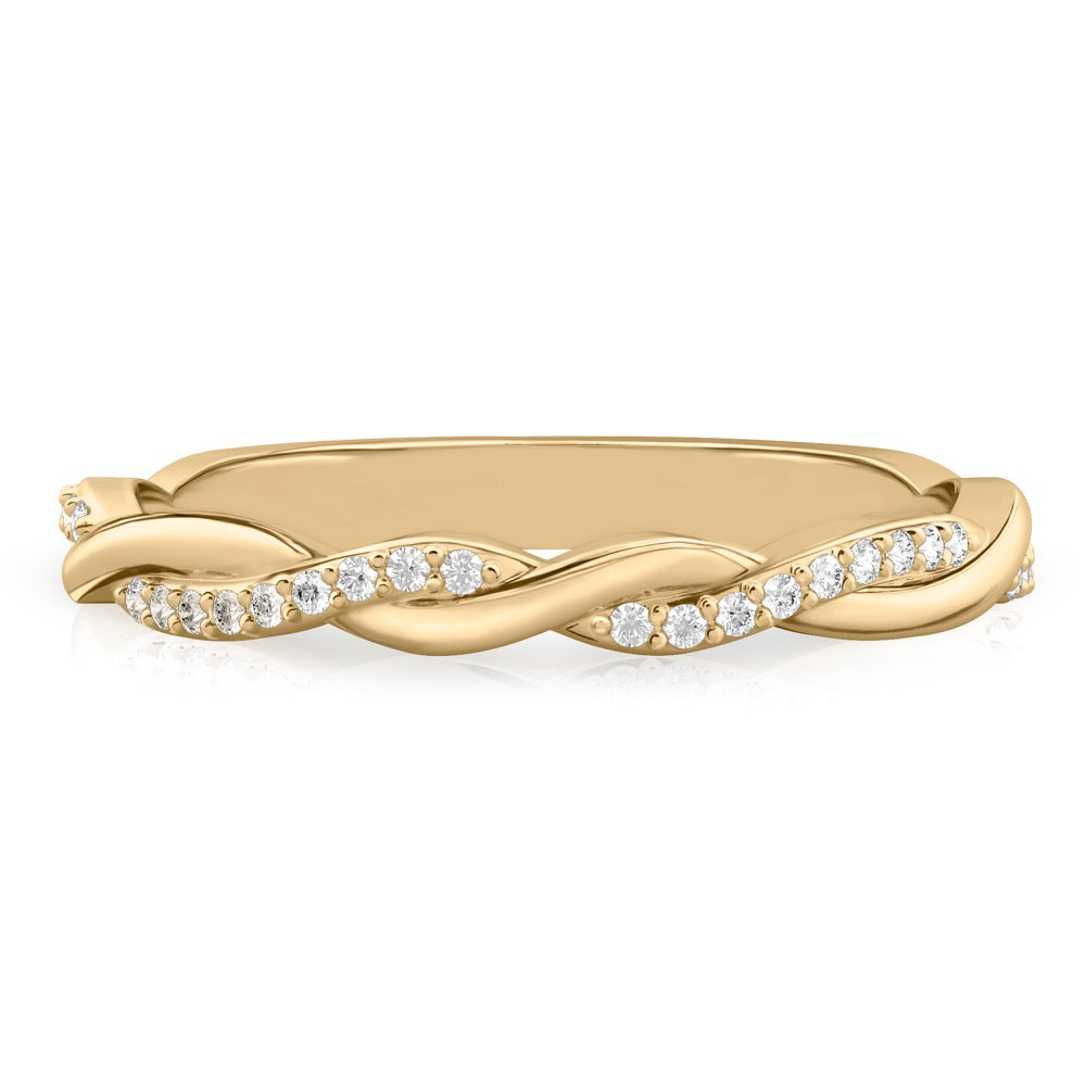 Twist Band Pavé Twist Diamond Wedding Band