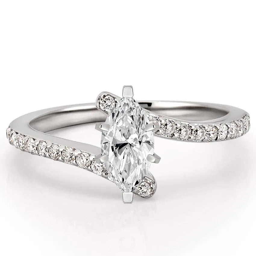 Patronus Unique Ring With Pave Side Stones