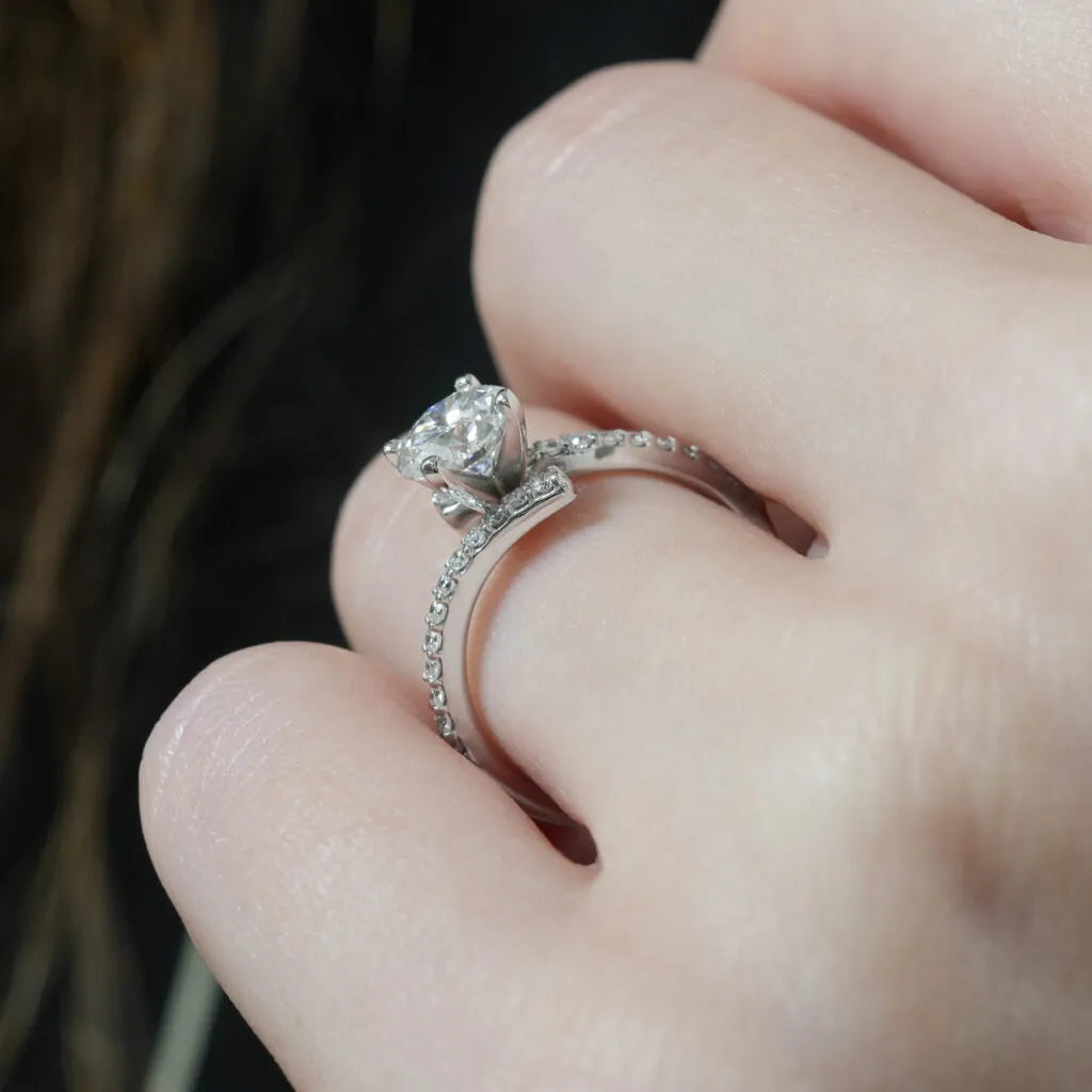Patronus Unique Ring With Pave Side Stones