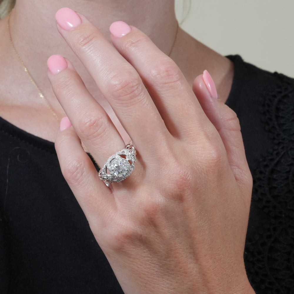 Valencia Vintage Inspired Halo Engagement Ring