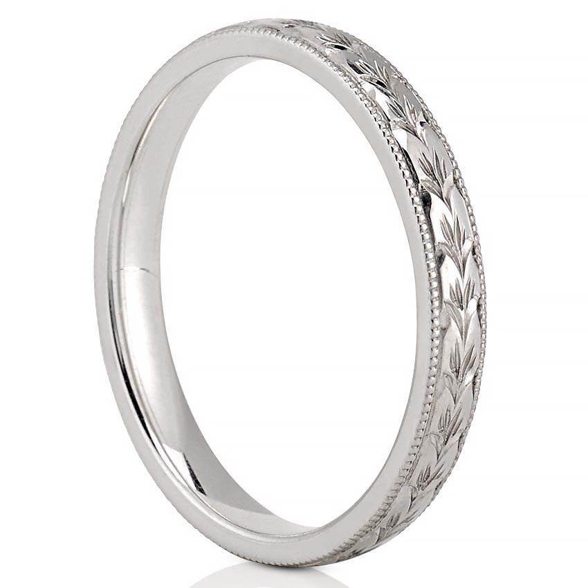 Adelaide Band Hand Engraved Wedding Band