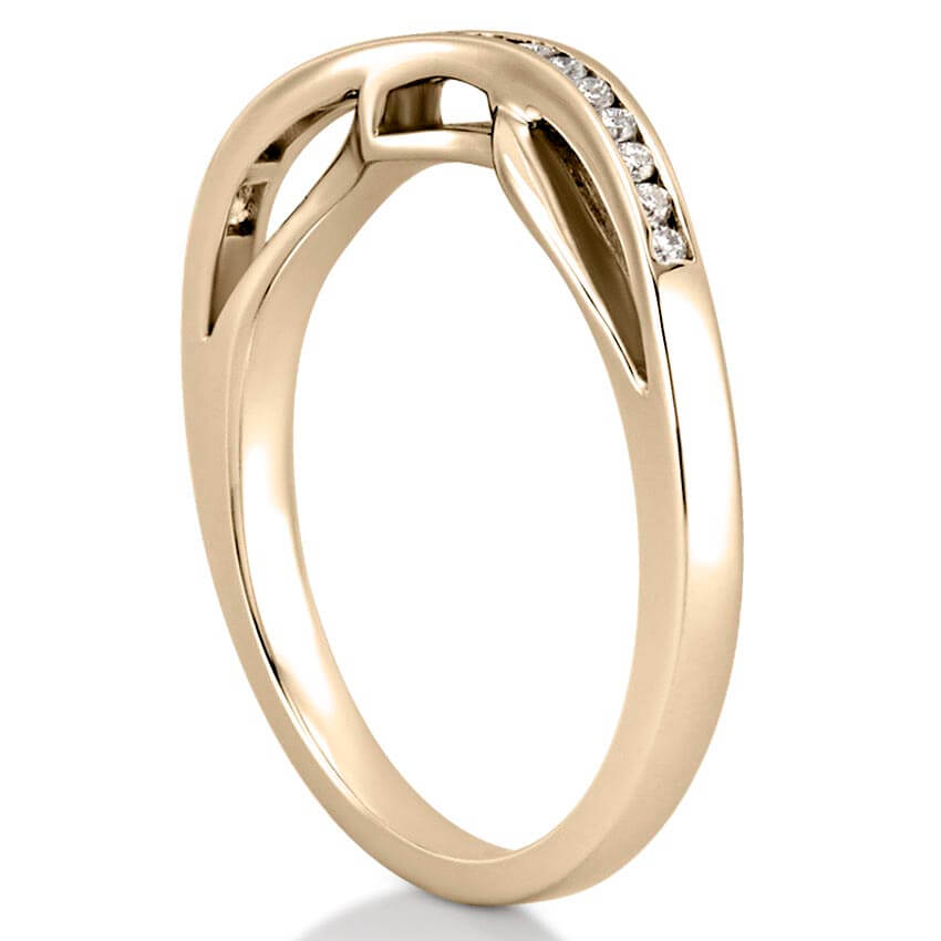Lily Band Diamond Ribbon Wedding Band