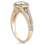 Abila Split Shank Halo Engagement Ring