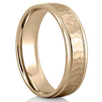 Simba Hammered Milgrain Wedding Band