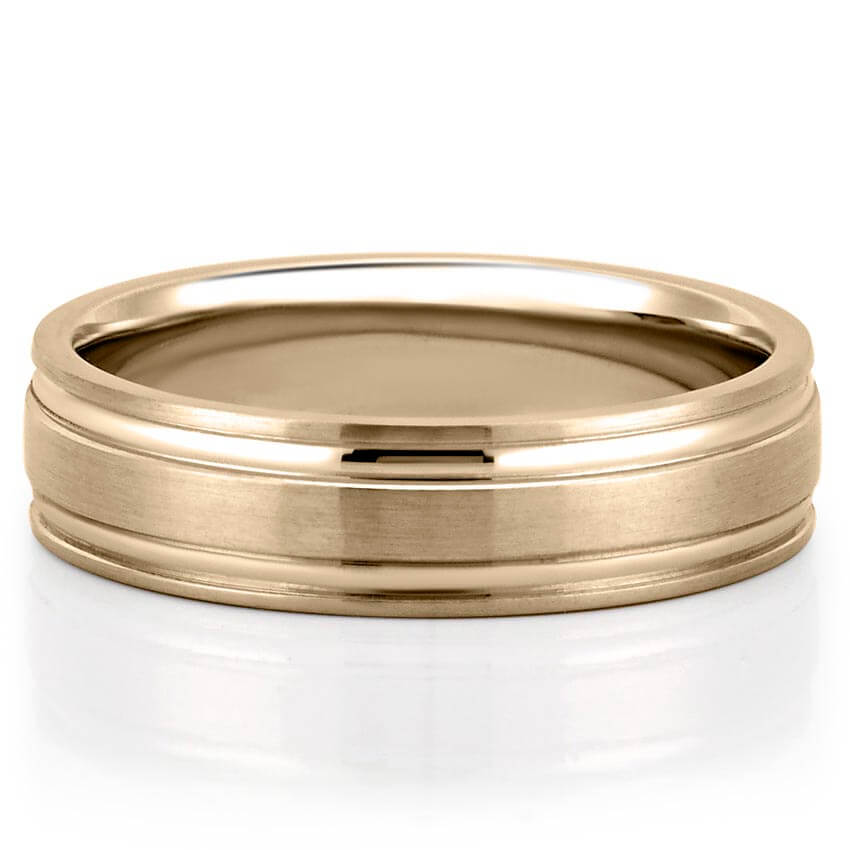 Beck Matte Wedding Band Featuring Two Inlays