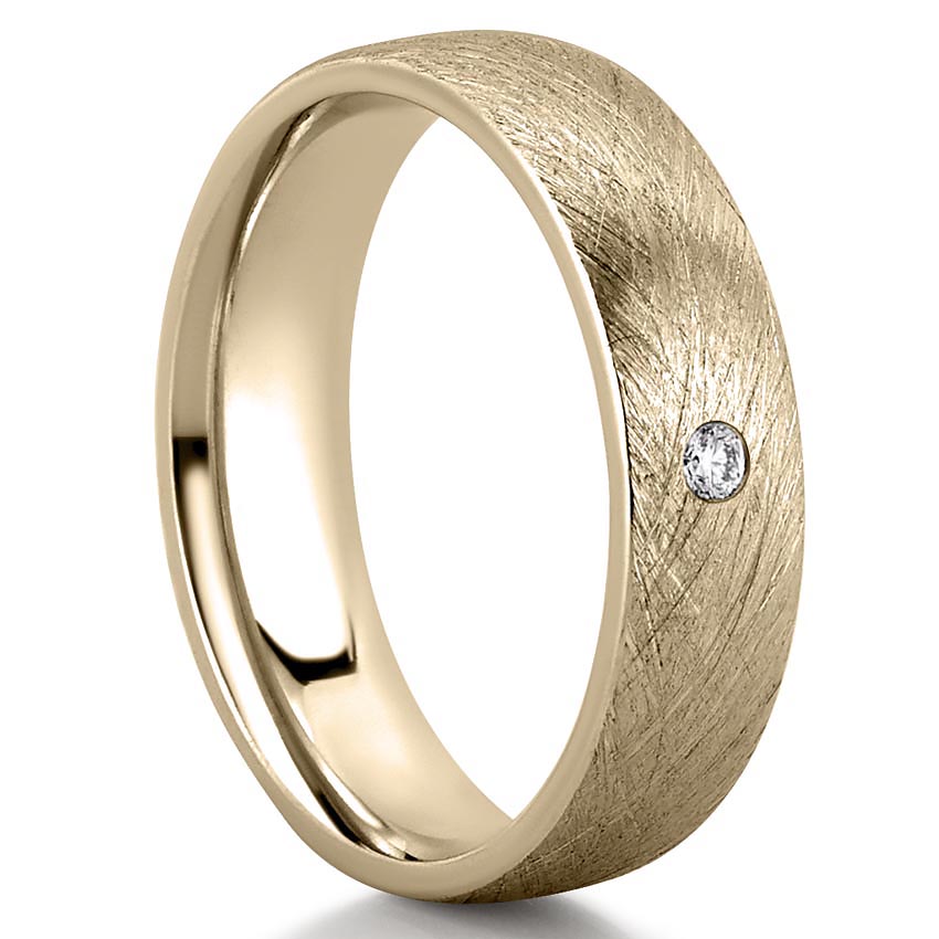 Mandela Men's Comfort Fit Diamond Vintage Band
