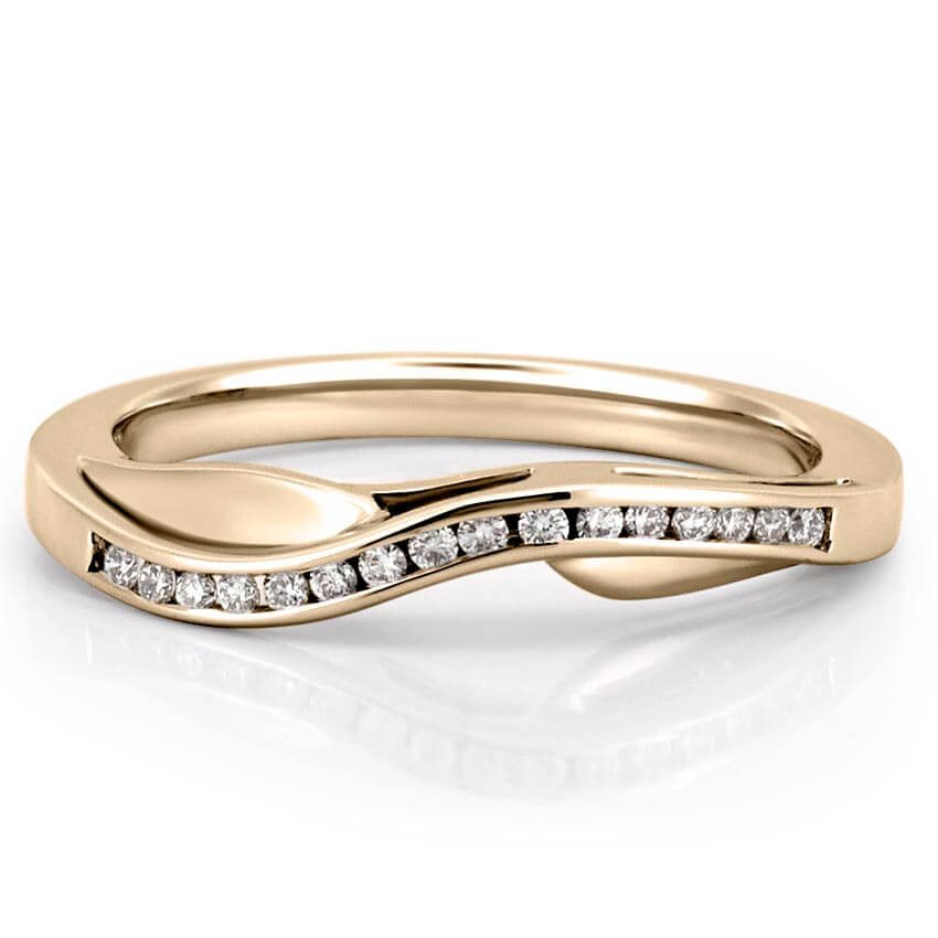 Lily Band Diamond Ribbon Wedding Band