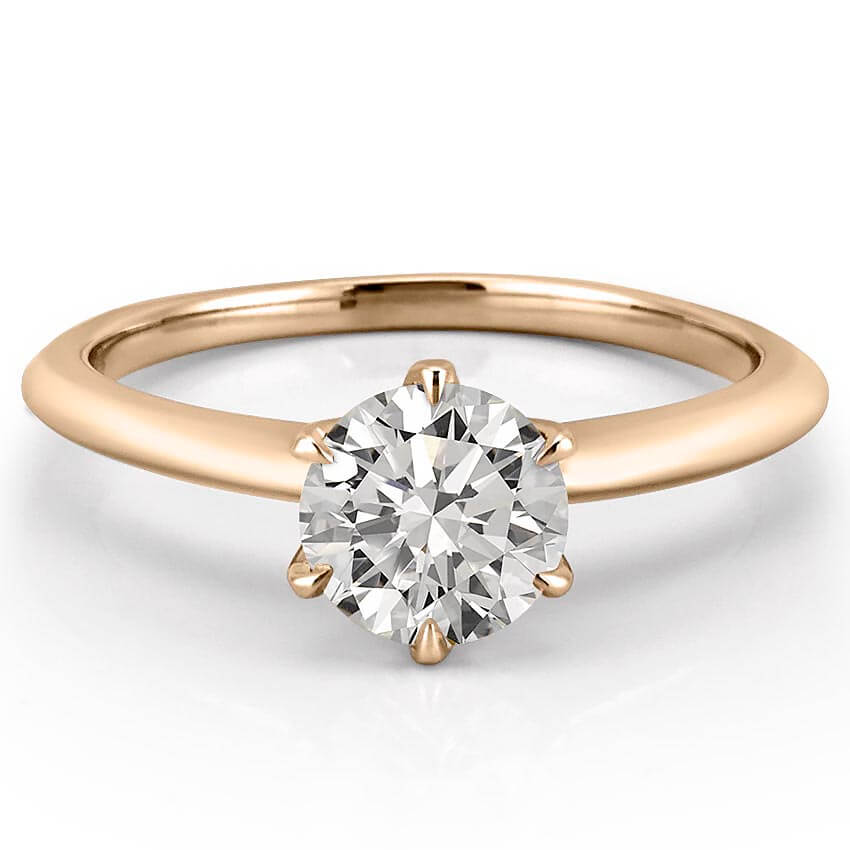 Luna Six Claw Prong Solitaire Engagement Ring